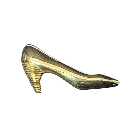 Vintage Retro Gold Tone High Hill Shoe Collectible Brooch / Pin - Picture 1 of 5